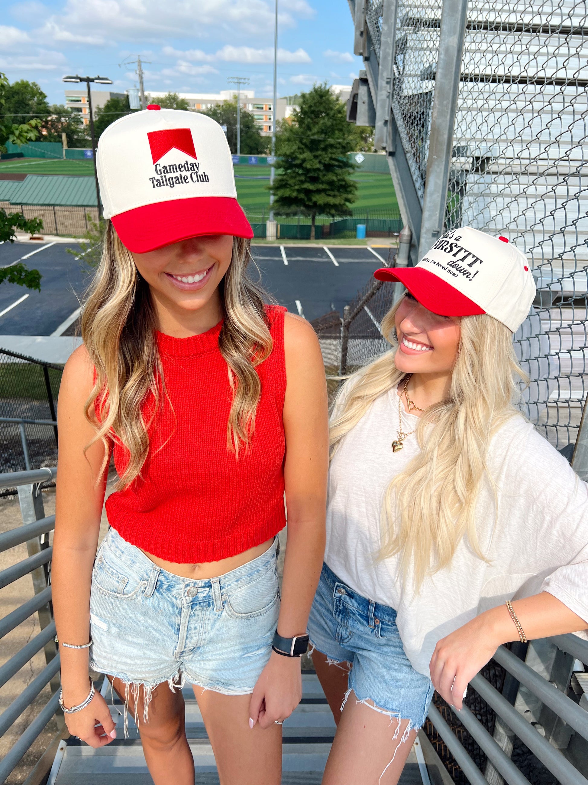 Gameday Tailgate Club Hat | Red Vintage Trucker Snapback
