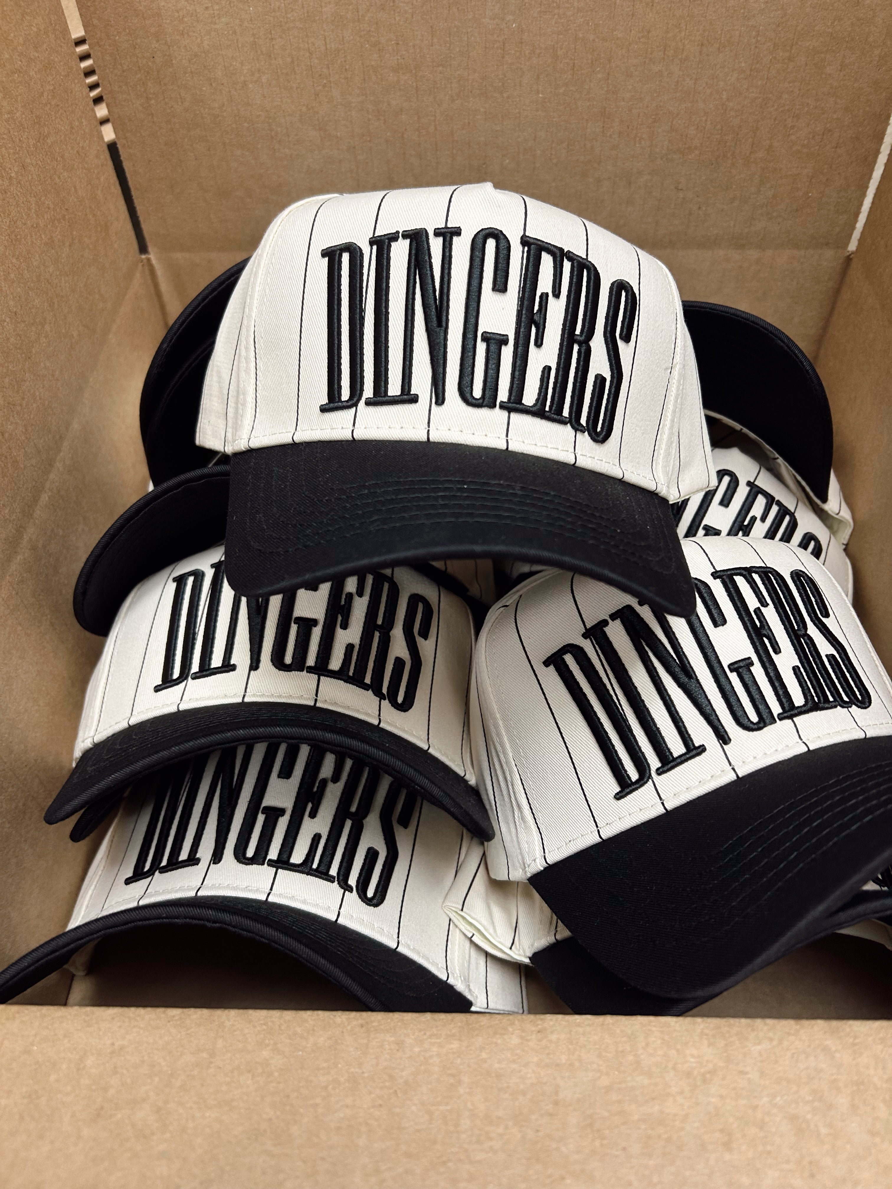Collection of Dingers Hat | Pinstripe Vintage Baseball Trucker Snapback in a gallery layout