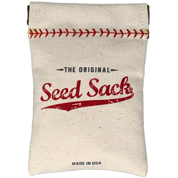 Collection of Canvas seed packet with red text 'The Original Seed Sack' on a white background in a gallery layout