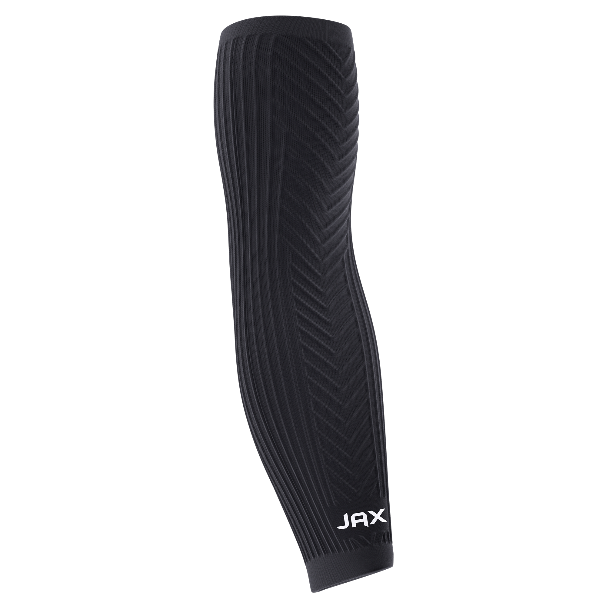 Collection of Black compression sleeve with 'JAX' branding on a white background in a gallery layout