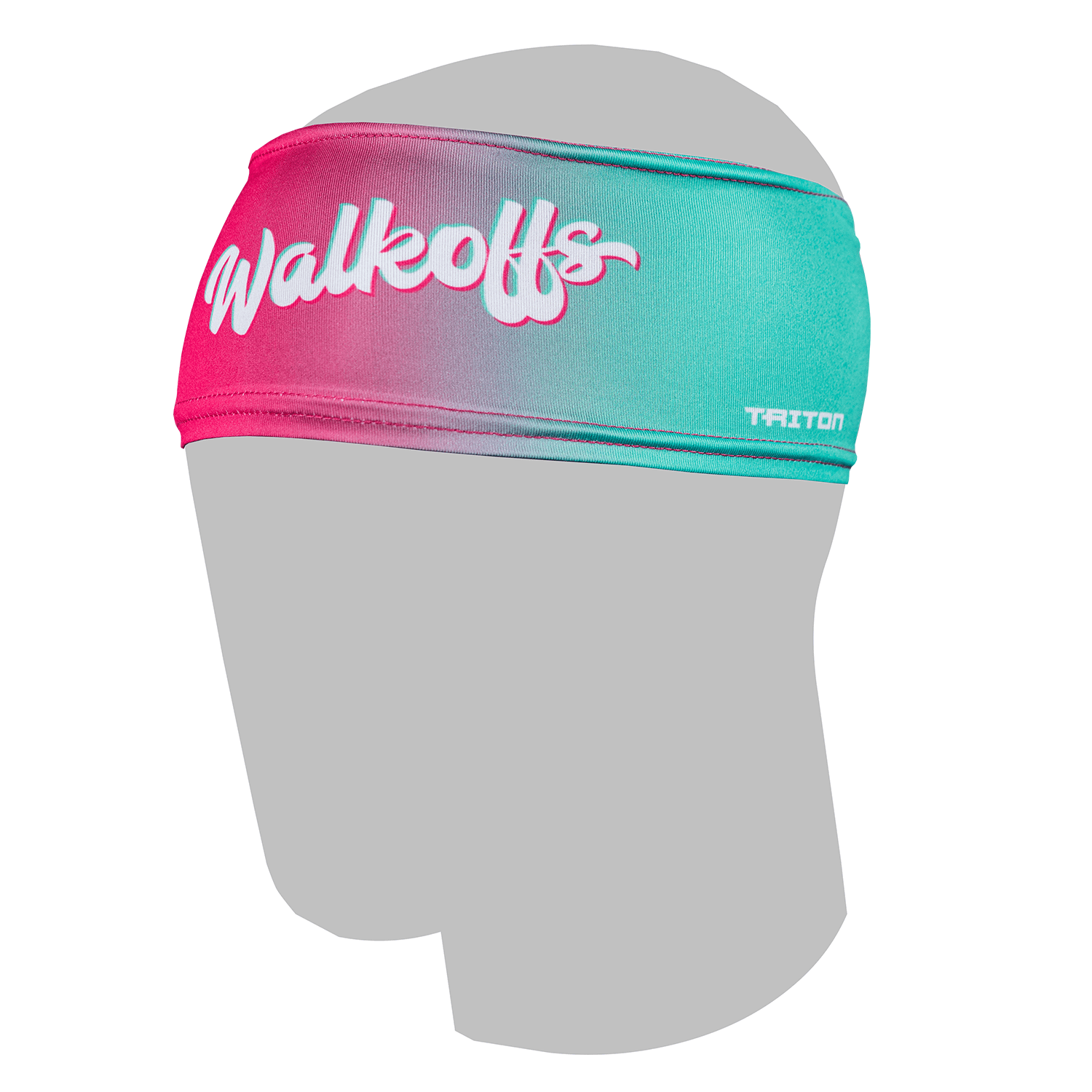 Gradient headband with 'Walkoffs' text on a white background