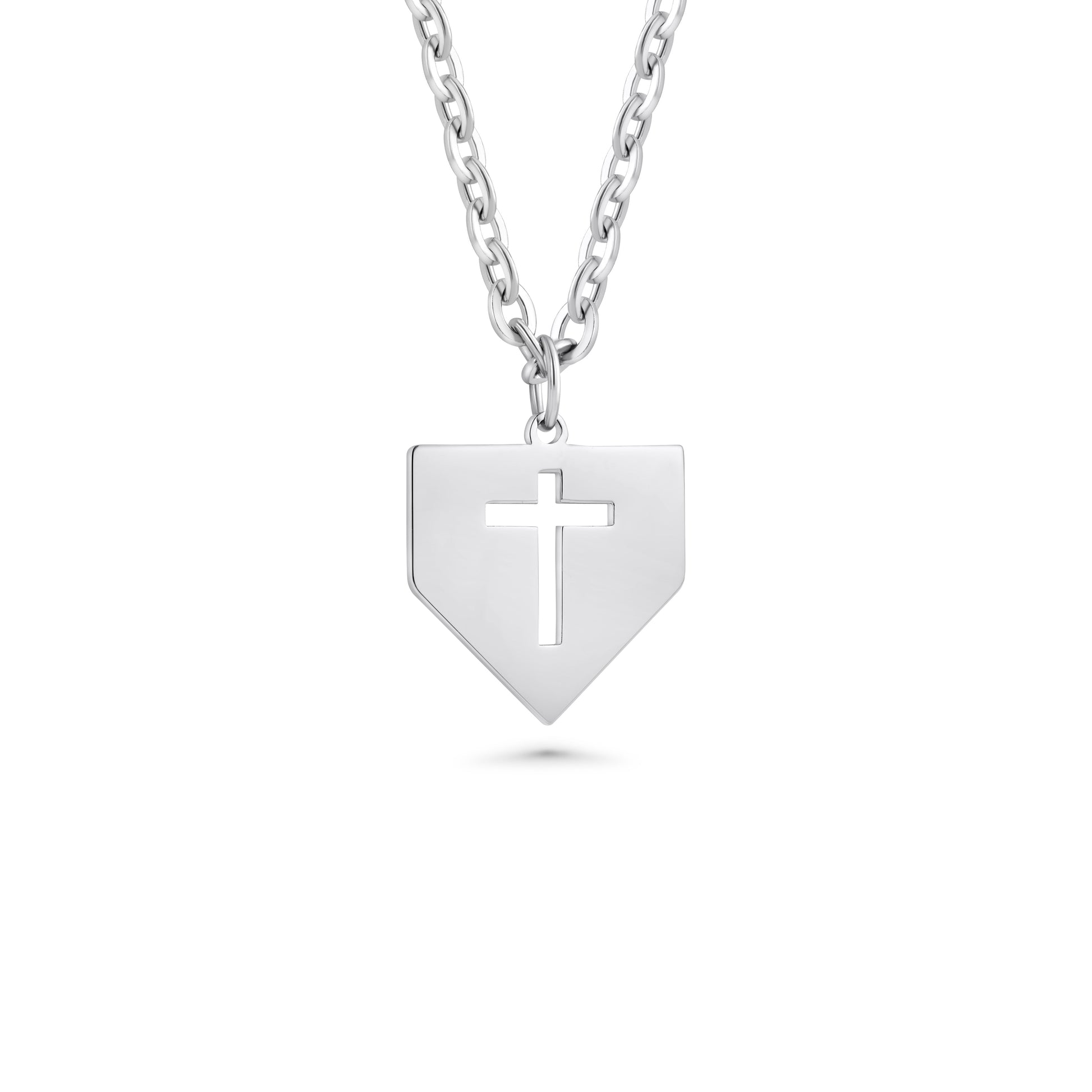 Baseball Home Plate Cross Necklace