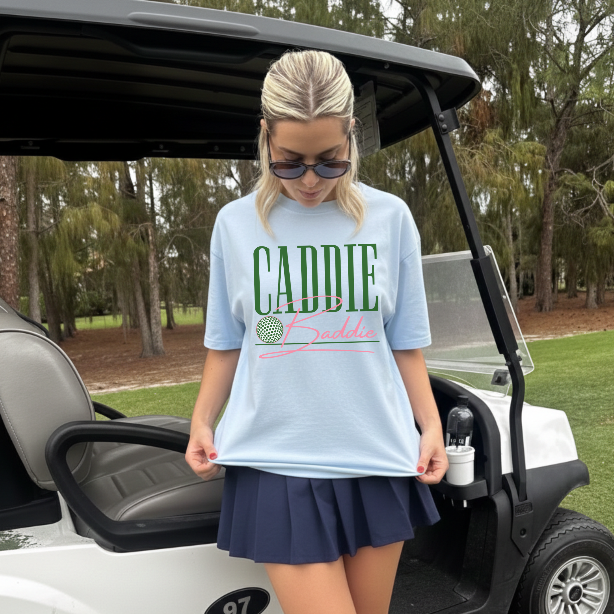 Collection of Caddie Baddie Graphic Tee | Cute Golf Shirt for Women in a gallery layout