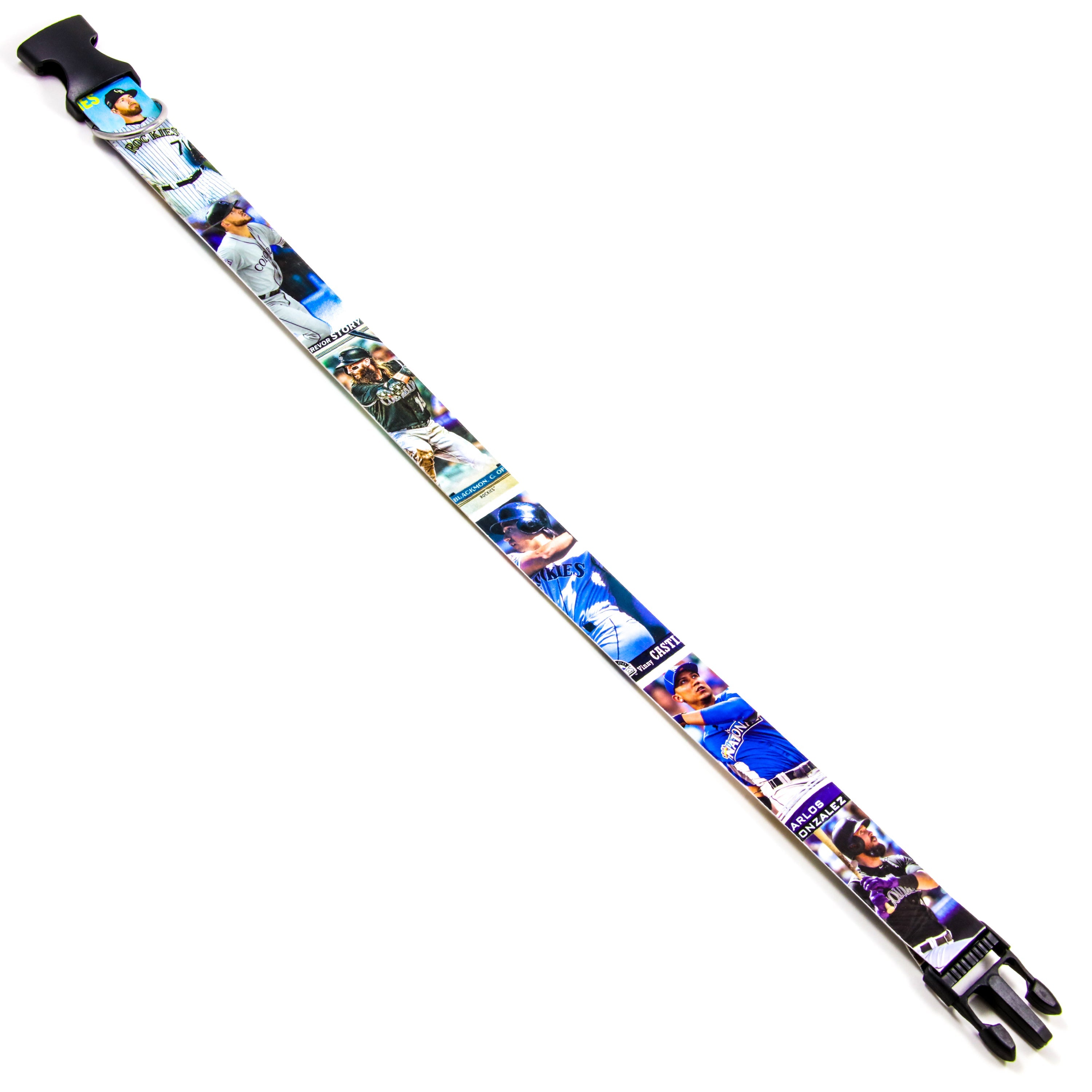 Collection of baseball players dog collar in a gallery layout