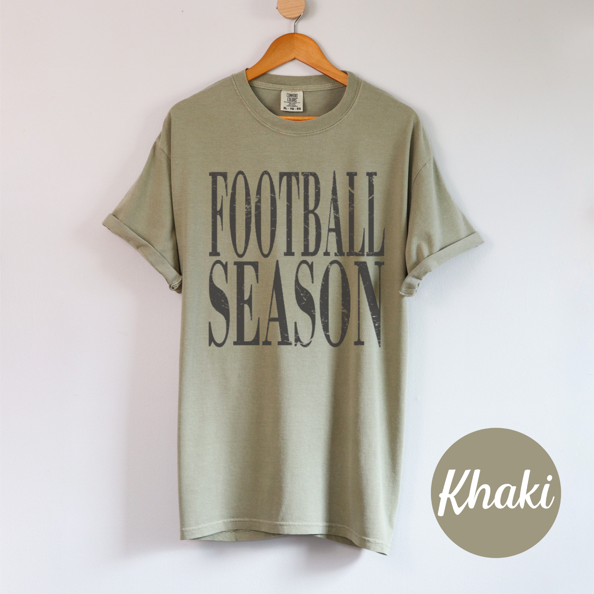 Collection of Distressed Football Season Tee Shirt in a gallery layout