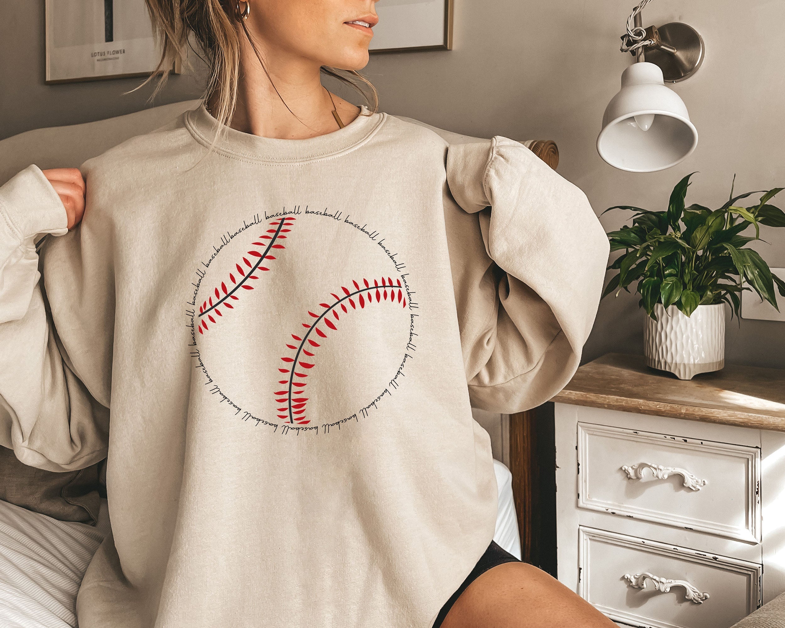 Collection of Baseball Word Art Sweatshirt in a gallery layout