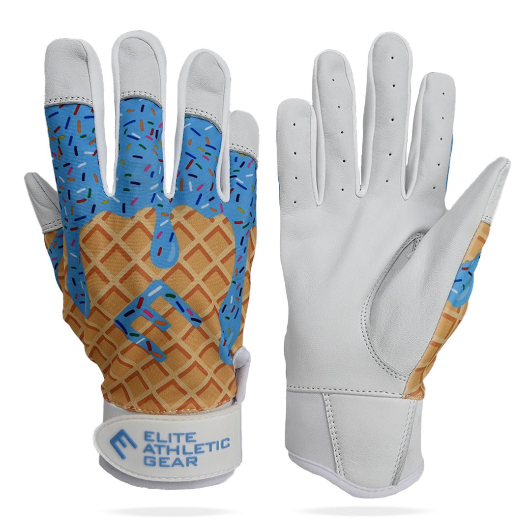 Collection of Gloves with waffle pattern and blue accents on a white background in a gallery layout