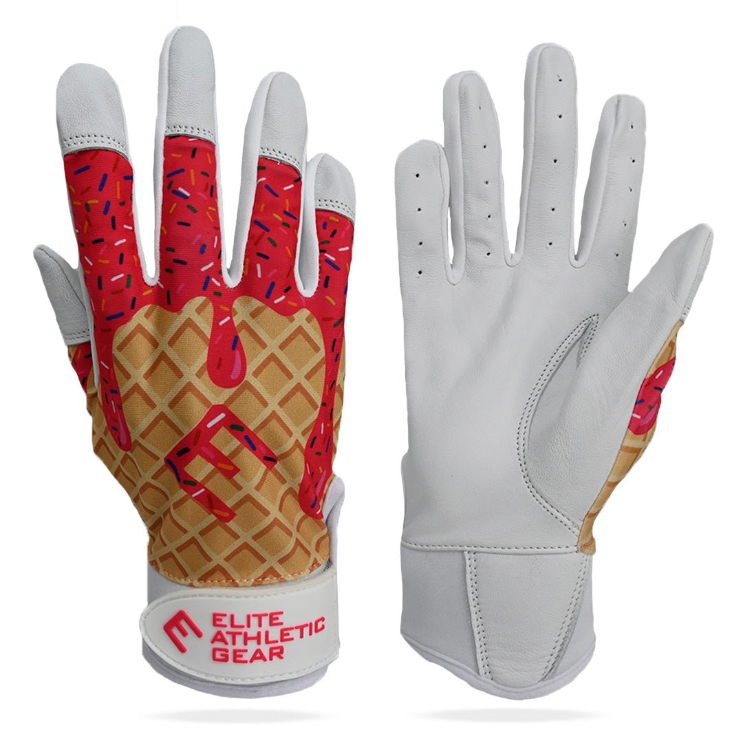 Collection of Gloves with waffle design and red accents on a white background in a gallery layout