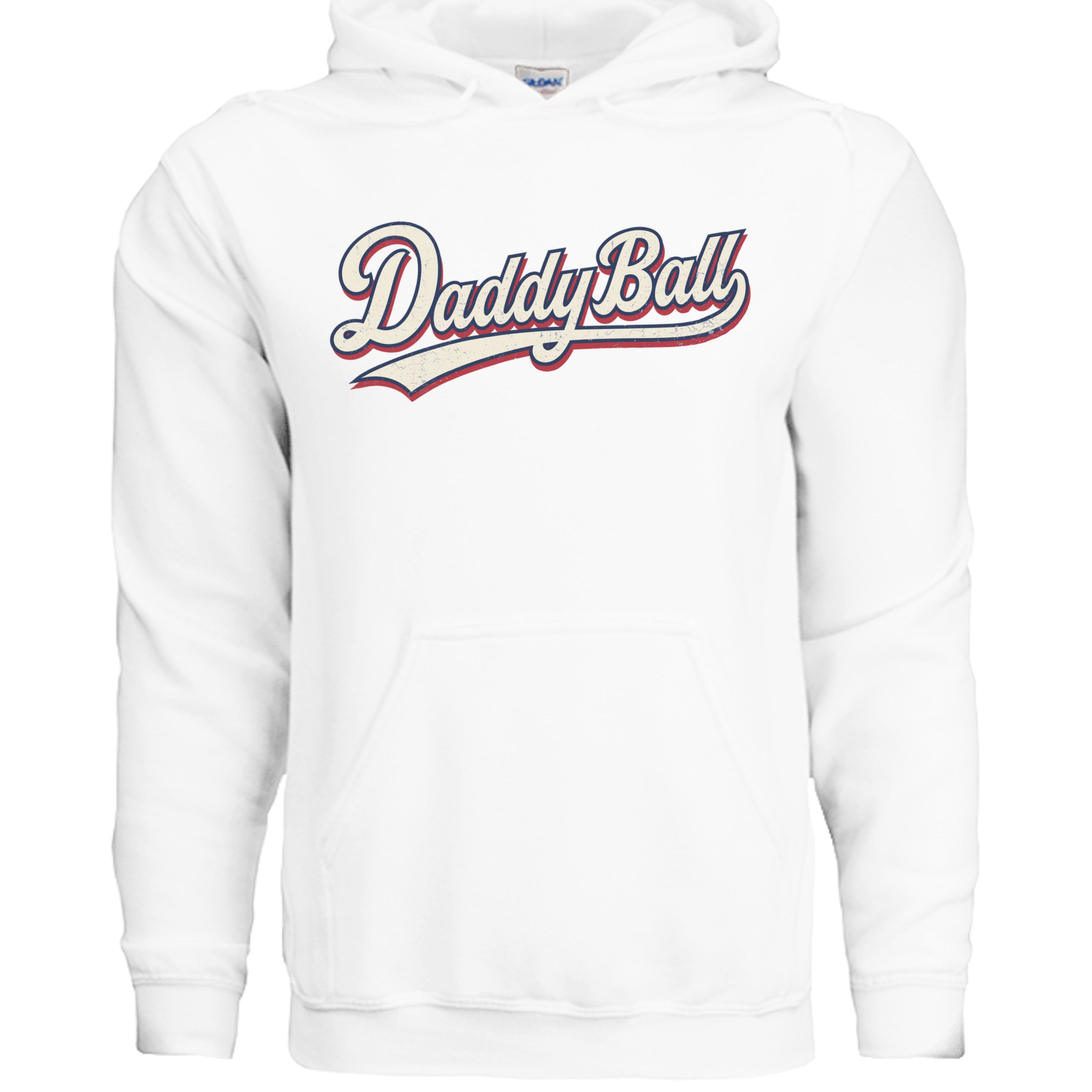 Collection of WHITE daddy ball hoodie design in a gallery layout