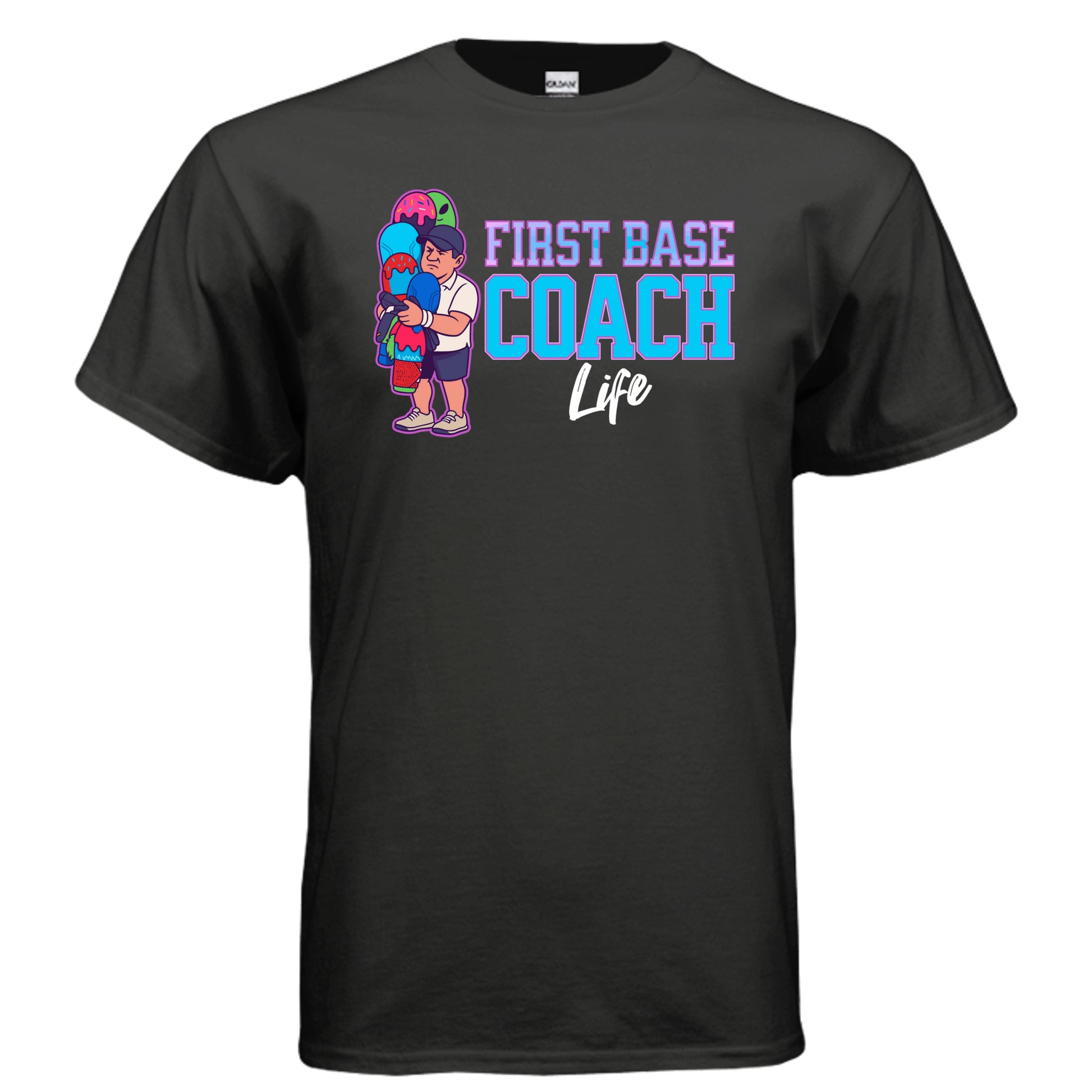 first base coach BLACK t shirt - G800 - FRONT