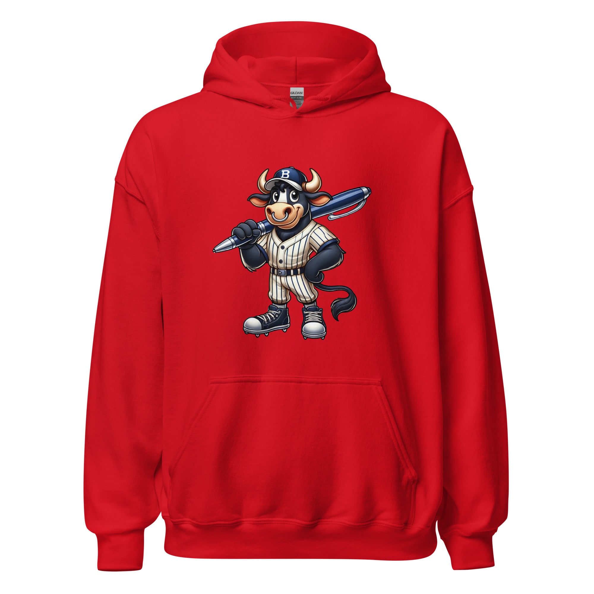 Collection of red bullpen hoodie in a gallery layout