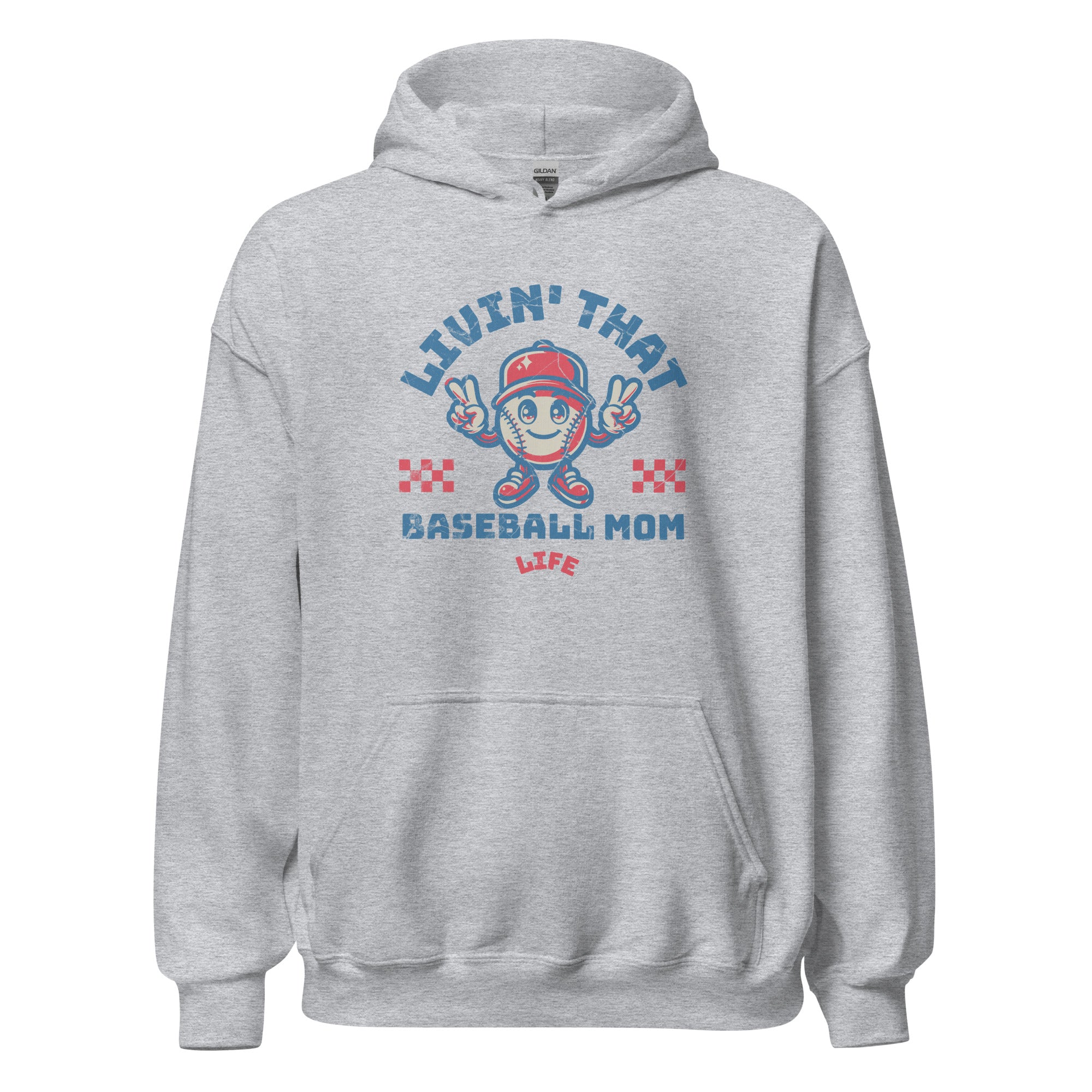 Collection of Living That Baseball Mom Life Hoodie in a gallery layout