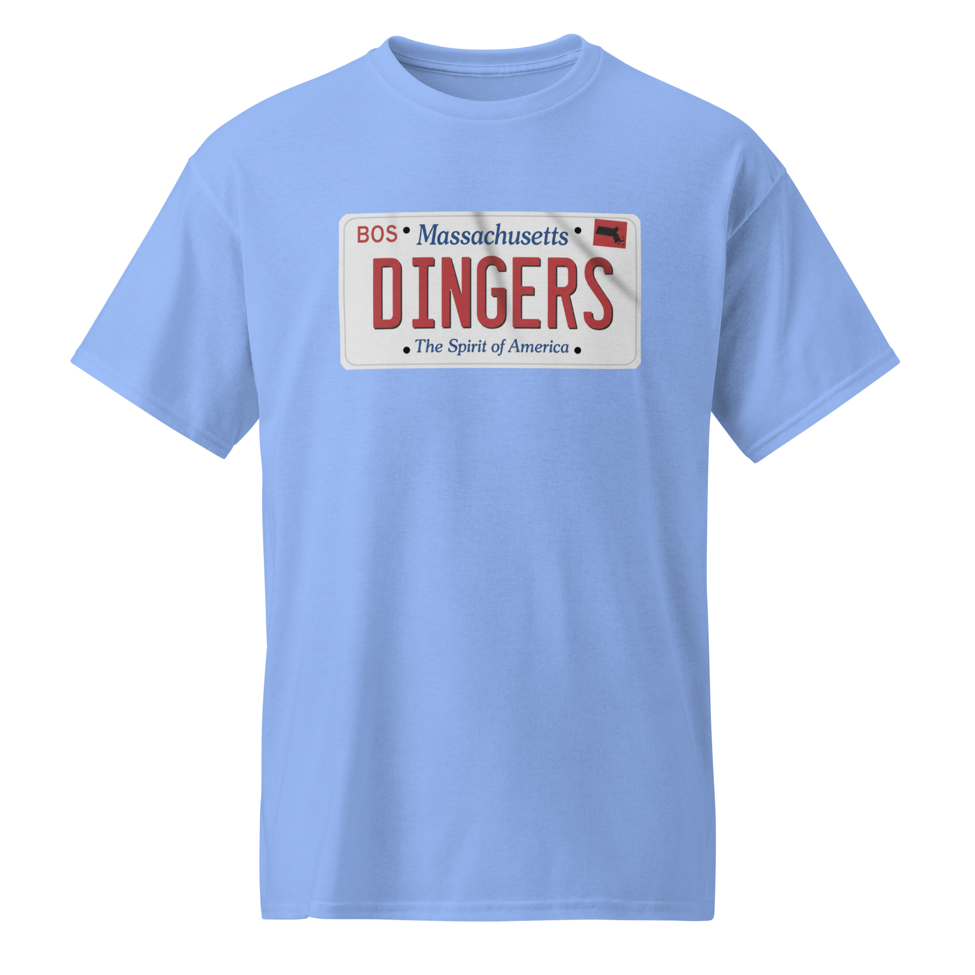 Collection of DINGERS Massachusetts License Plate T Shirt in a gallery layout
